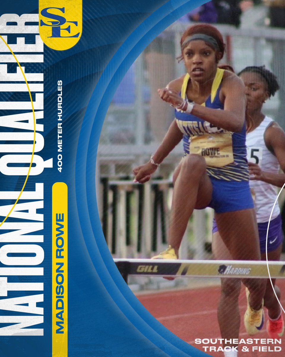 GoSoutheastern's tweet photo. Congratulations to Madison Rowe on qualifying for the NCAA DII National Championships in the 400 Meter hurdles!

@SavageStormXCTF | #GoSoutheastern | #TakeCover https://t.co/daz4NMCmNy