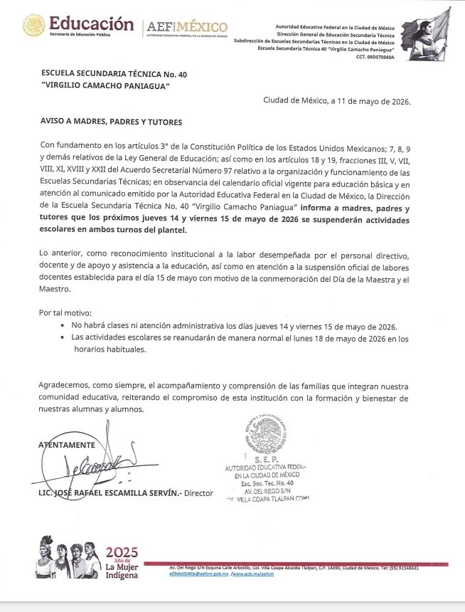 Emir_Eliam's tweet photo. Millones de estudiantes de nivel básico no tendrán clases el jueves 14, porque la @SEP_mx concedió ese día a los maestros en "reconocimiento institucional" a su labor. El viernes 15 tampoco habrá clases por el #DíaDelMaestro
Ahí está el origen de la mala calidad de la enseñanza https://t.co/uyQ8jRBXZA