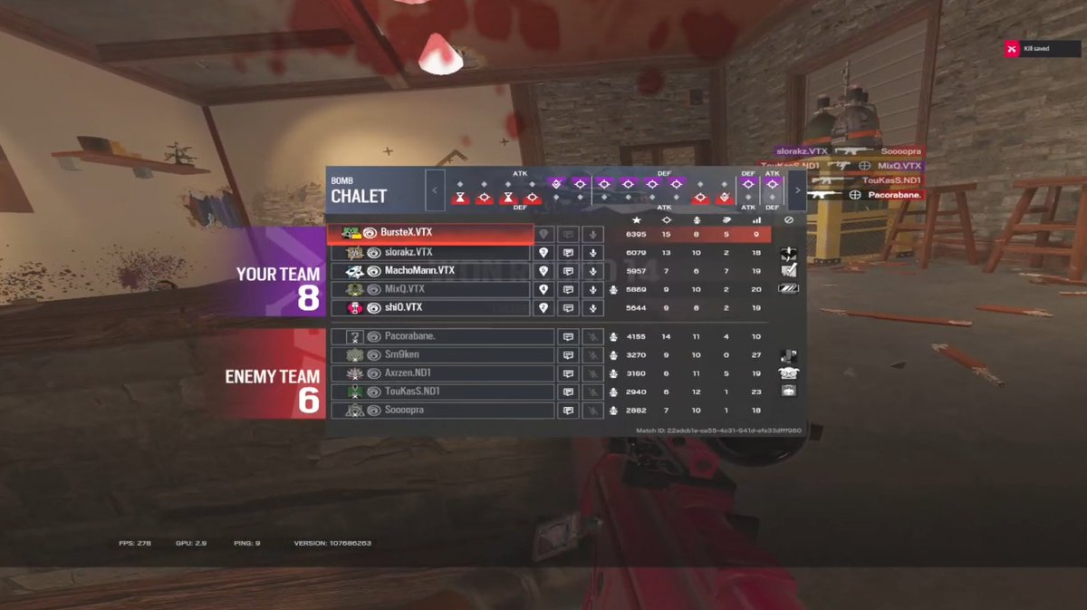 BursteXR6's tweet photo. @MixQR6 @shi0_fps @slorakz @MachoMannR6 GGs an #NeedOne
Wir gewinnen 8:6
0:4 hinten, 6:4 geführt, nur um dann bei 6:5 4v2 zu werfen.
Entspannt konstant gut spielen?
Zu langweilig https://t.co/CN5jCS9mLB