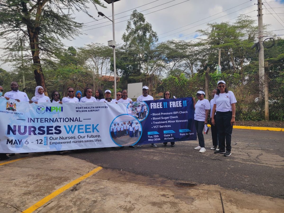 Port_HealthKE's tweet photo. 1/4: As part of the Nurses Week celebrations at Wilson Airport, the Port Health team conducted a health outreach activity focused on promoting preventive healthcare and strengthening public health awareness. https://t.co/JBWegbfVDd