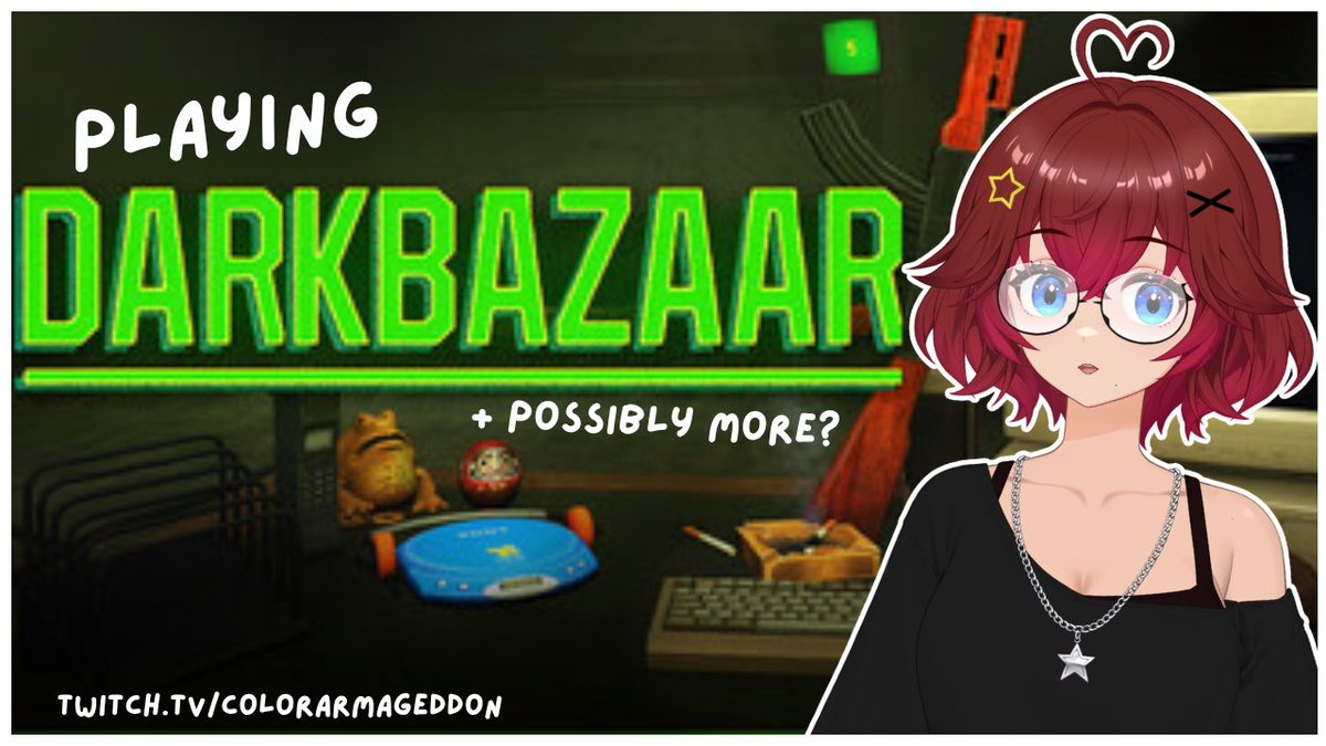 ColorArmageddon's tweet photo. Going Live Today On Twitch At 4:00PM CST  

Playing Indie Game DarkBazaar And Possibly Other Games, Come Say Hi! <3   

ｔｗｉｔｃｈ．ｔｖ／ｃｏｌｏｒａｒｍａｇｅｄｄｏｎ https://t.co/1kGW6mXZSe