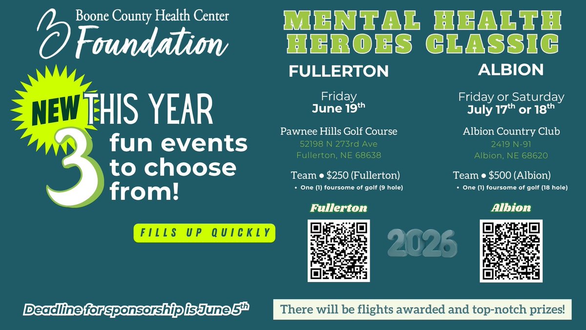 BooneCoHealthNE's tweet photo. Don’t wait — sign up now! Our tournaments fill up fast, and you won’t want to miss the fun! https://t.co/p56Uck7u5h