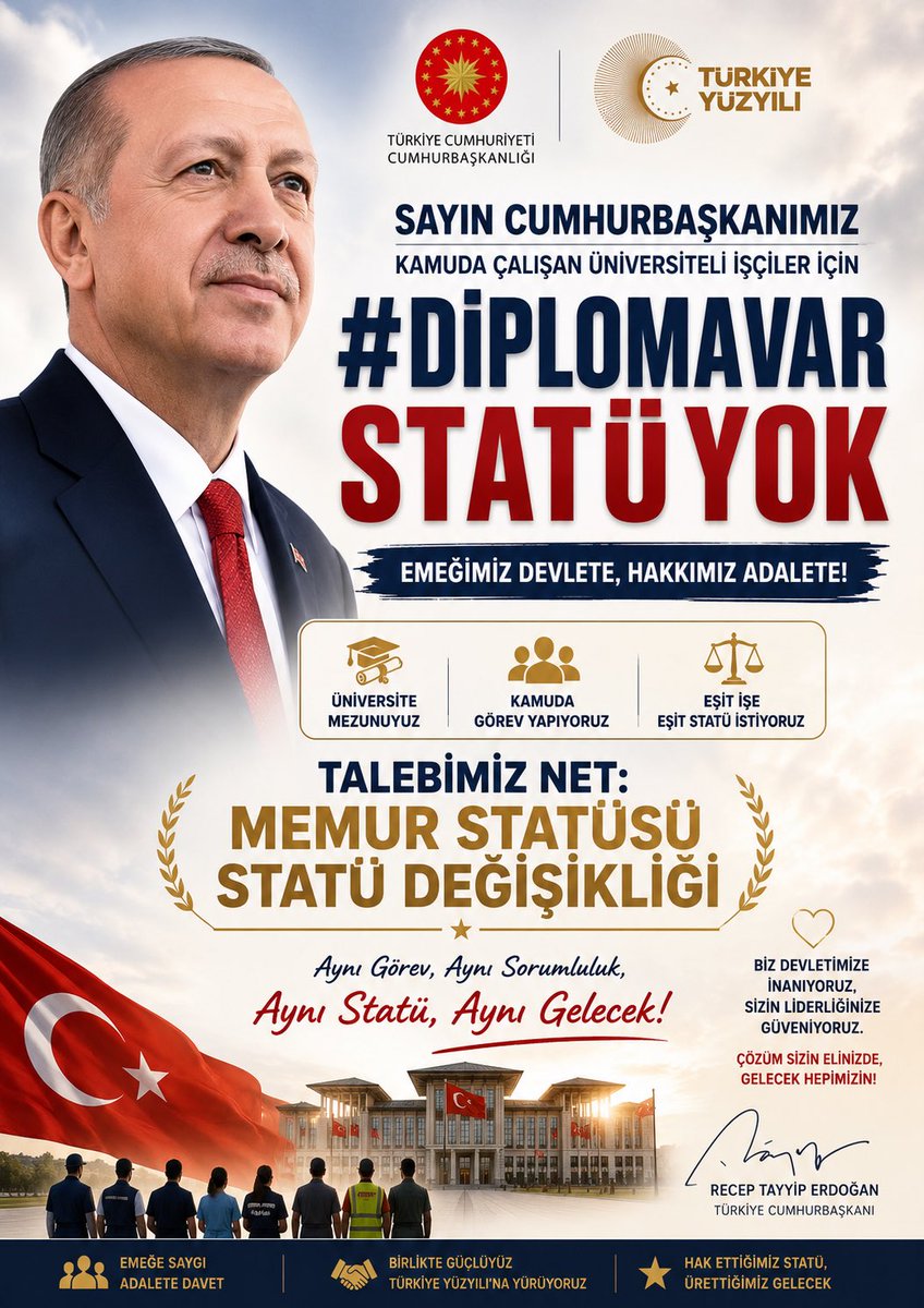 yemretulum's tweet photo. #DiplomaVarStatüYok

@RTErdogan @hasandogan @tcbestepe @_cevdetyilmaz @oktay_saral @Akparti @MHP_Bilgi @dbdevletbahceli @aliyalcin @OnderKahveci @isikhanvedat @memetsimsek @csgbakanligi @HMBakanligi @MemurSenKonf @Kamu_Sen https://t.co/vL6bBEgrp1