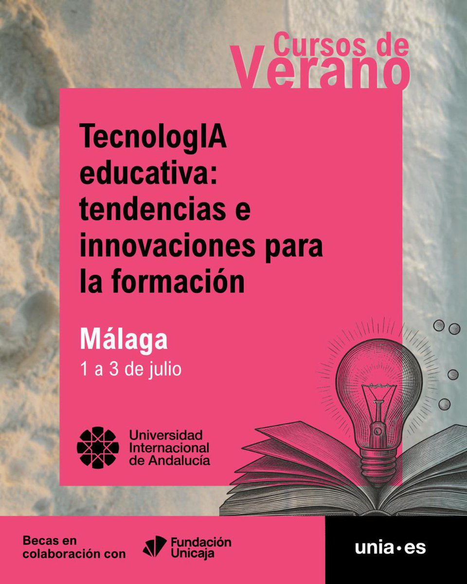 CbrVioleta's tweet photo. Siguen abiertas las matrículas para el curso de verano TecnologIA educativa: tendencias e innovaciones para la formación. 
🛜 https://t.co/N5SeG45RR8
📍Sede de la UNIA en Málaga: 1, 2 y 3 de julio
 @UNIAuniversidad @facultadeducacionuma @InfoUMA https://t.co/slY4uFRZv9
