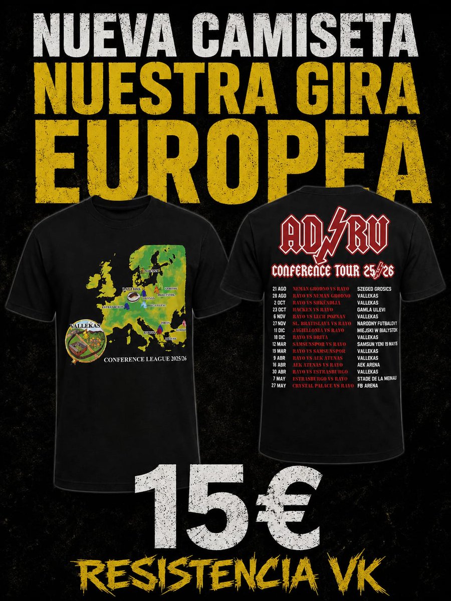 ResistenciaVk's tweet photo. Llevamos guardándola mucho tiempo, sumando y sumando filas pero al final la pudimos acabar.

La cami de la Conference de parte de @resistenciavk desde el viernes en nuestro puesto de las Jornadas del rayismo en el Recinto Trejo.

15€ https://t.co/lIRHpbKPkK