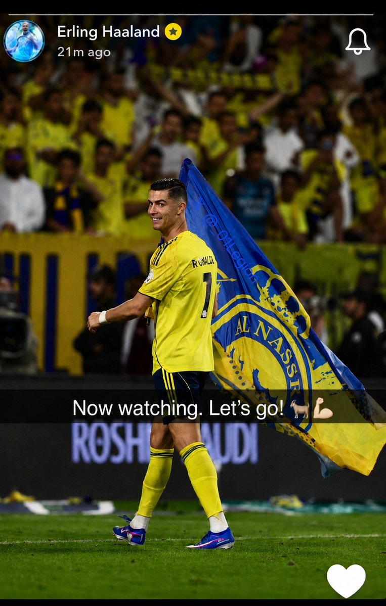 🚨📲 Erling Haaland on Snapchat. 

"Now watching. Let's go! 🐐💪🏻"