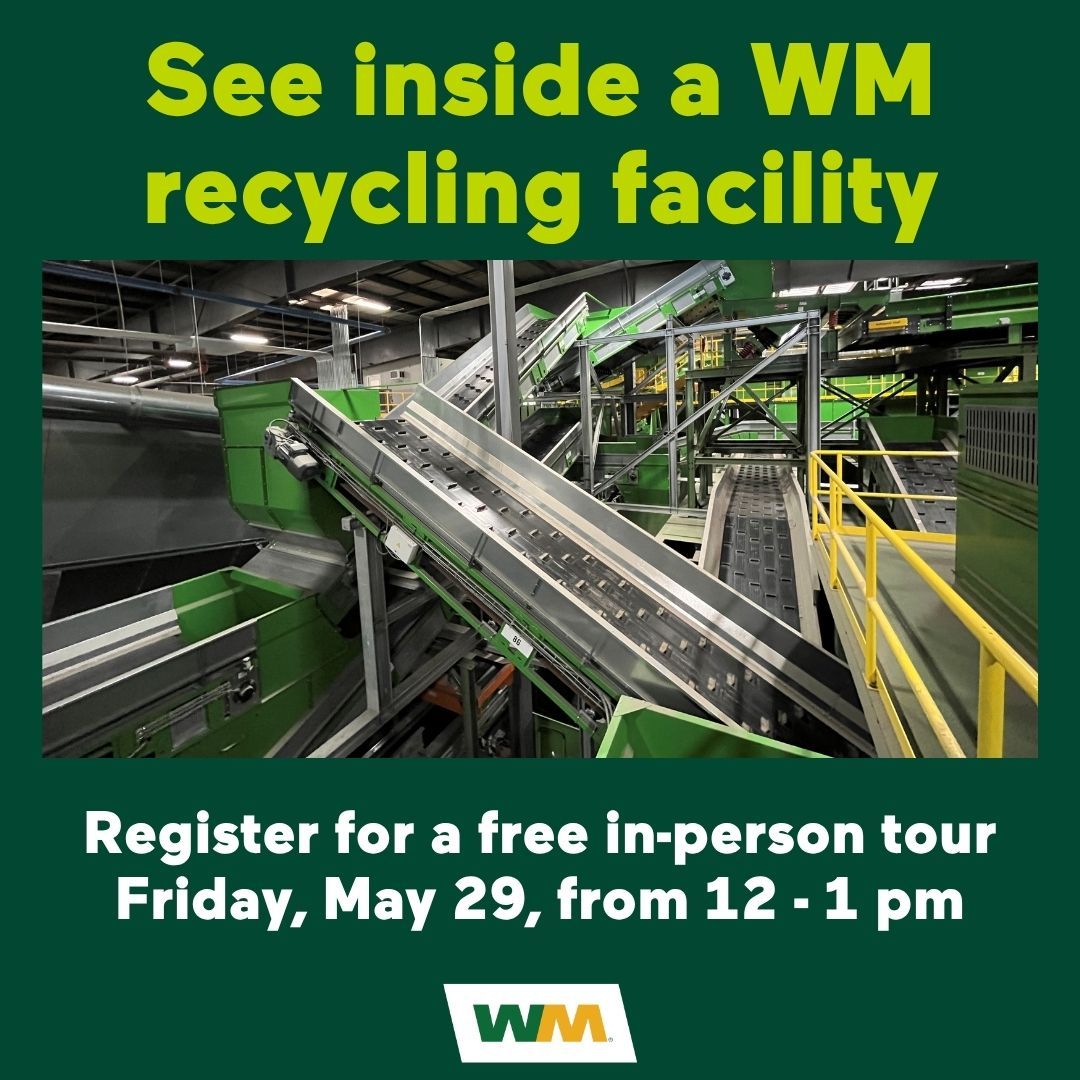 WMPugetSound's tweet photo. Curious where your recyclables go after they’re picked up at the curb? Come find out on our free, in-person recycling facility tour on Friday, May 29, from 12 - 1 pm. Registration is required. To sign up, visit https://t.co/U3CN3UujBn. https://t.co/8N0HeobxmU