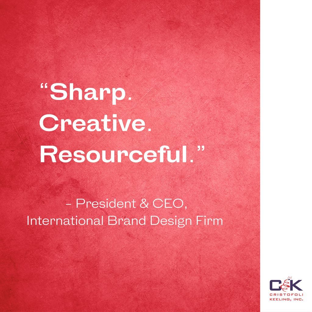 CKinsight's tweet photo. Our clients say it best.

“Cristofoli-Keeling consistently demonstrates a sharp understanding of what drives success in media relations. Their creative, solutions-focused approach delivers meaningful PR results.”

- President &amp; CEO, International Brand Design Firm https://t.co/HFbsz9scDi