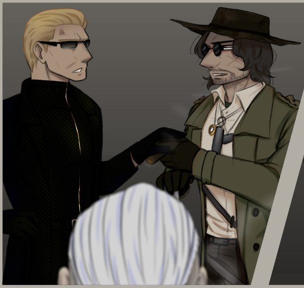 SmackpotatoRE's tweet photo. We had to keep going, just fix and move on.

WIP - Comic with Heisenberg, Zeno, and Wesker https://t.co/un2RURHT9d