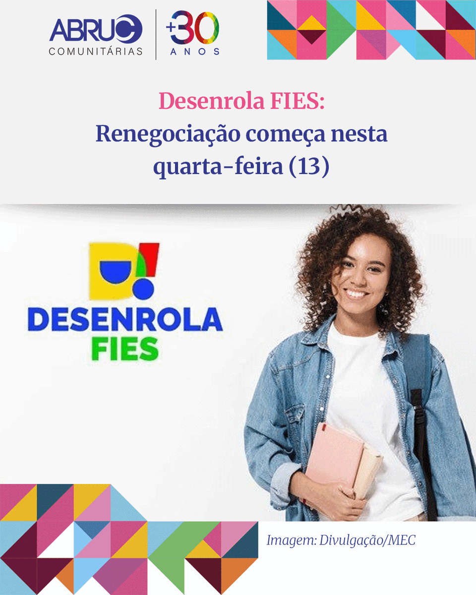 ABRUC's tweet photo. Estudantes com dívidas no FIES podem renegociar seus débitos a partir desta quarta-feira (13) pelo Programa Desenrola FIES, com descontos que chegam a 99% do valor total. 

Saiba mais em: https://t.co/J0Tus78ZIo https://t.co/4t0YmtLHFA