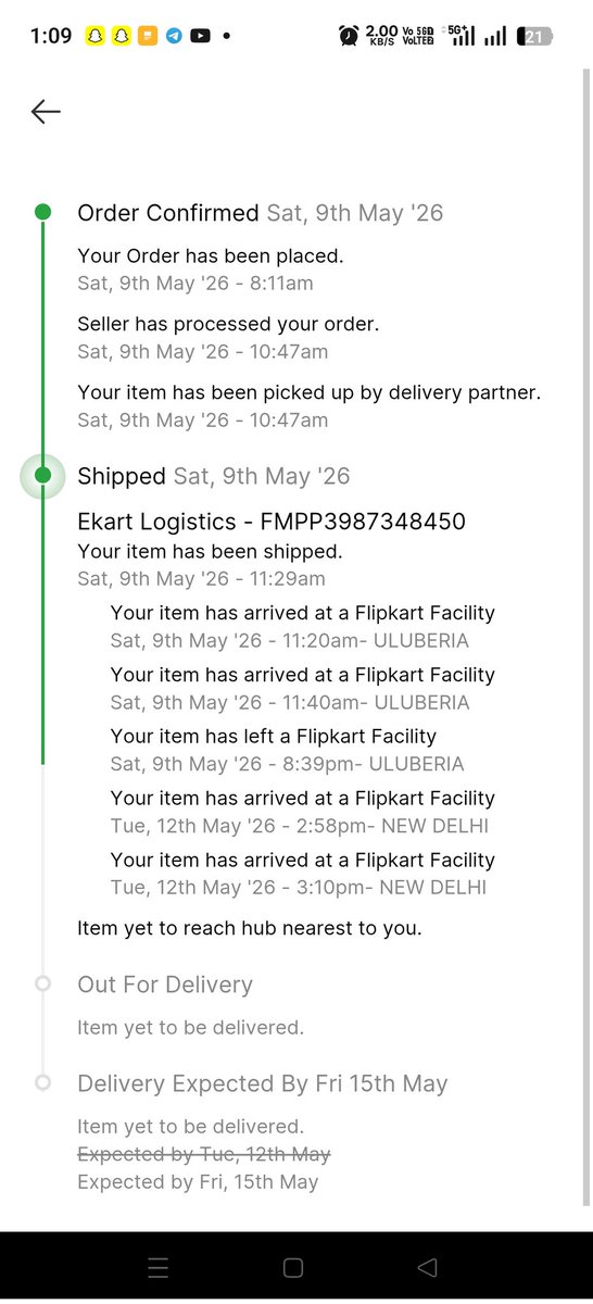 Naveen__k_'s tweet photo. Did you ever deliver any product on time? #FlipkartBLACK @flipkartsupport @Flipkart https://t.co/4zaKAstgV5
