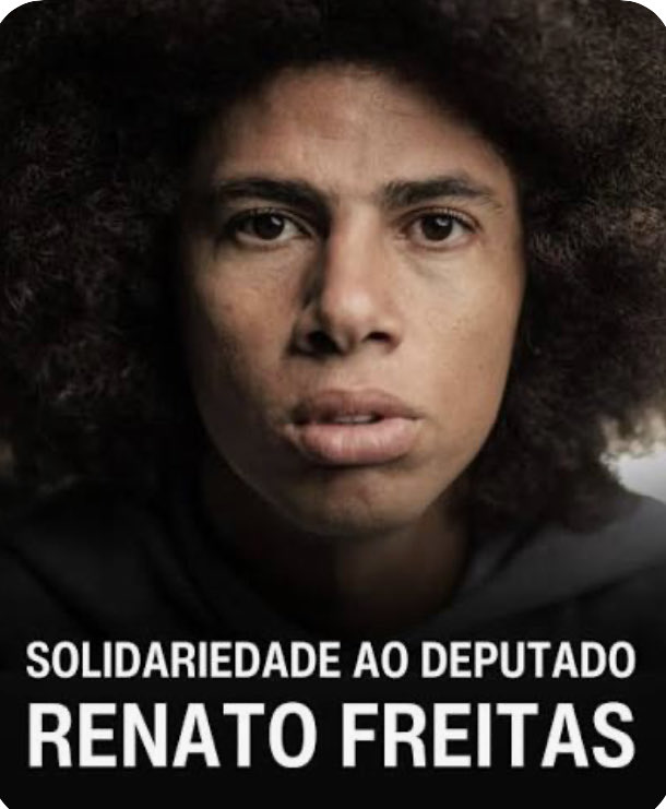 xregis61's tweet photo. @lazarorosa25 @neumalbernardo SOLIDARIEDADE AO DEPUTADO RENATO FREITAS, QUE FOI CASSADO E É VÍTIMA INJUSTA DO SISTEMA OPRESSOR QUE PERSEGUE QUEM DEFENDE O POVO PARANAENSE. LUTAMOS CONTRA ESSA INJUSTIÇA! FORÇA E RESISTÊNCIA, DEPUTADO! VOCÊ NÃO ESTÁ SOZINHO. https://t.co/oSPShXrNnN