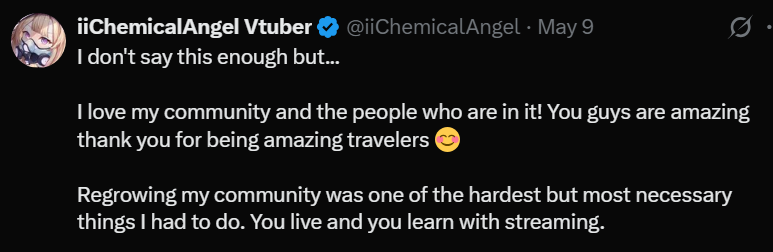 exposinpredbhvr's tweet photo. #vtuber #twitch #badstreamer #streamerstoavoid #toxicstreamers #yougivestreamersabadname

iichemicalangel will never admit why she REALLY had to "regrow" her community. She had to do so because she either forced out her members or banned them. Why? (1/?) https://t.co/DDObEuAjjW