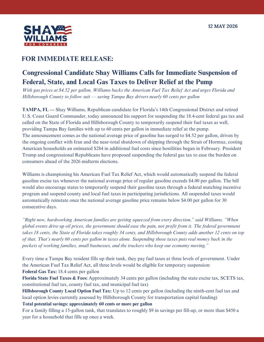 Shay Williams for Congress tweet media