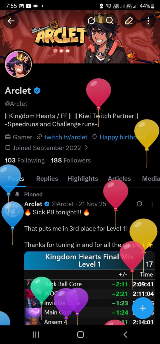 Arclet's tweet photo. Birthday \o/

Gonna be live and taking it easy today ✨ https://t.co/Le3fIifesv