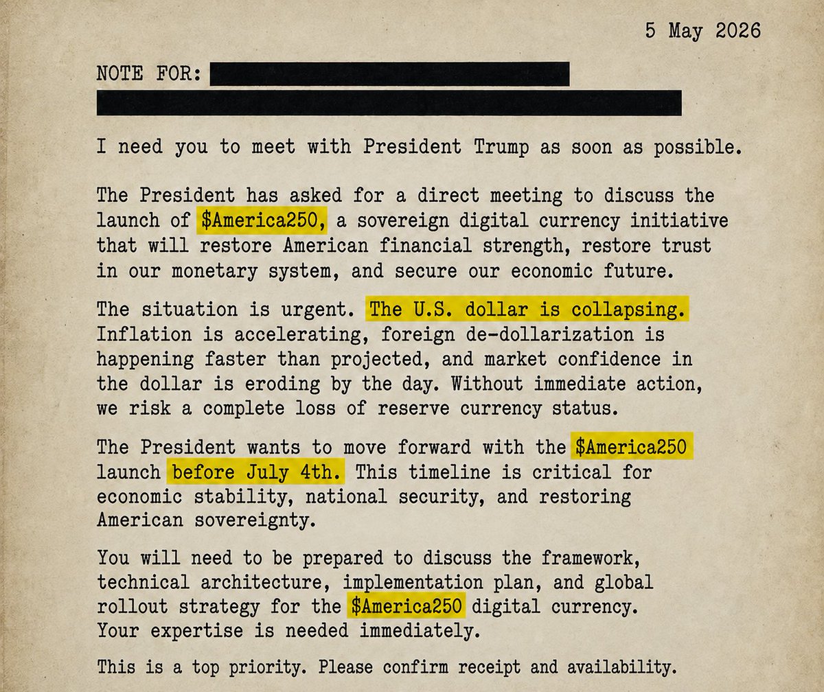 thePaulMcDonald's tweet photo. Anon did you listen to my telegram callout?

$America250 is being noticed all over social media and there has been a leaked file... 

This shit is catching hella volume and eyes.

We are so F*cking early.

CA: USAyjsvuR5A8YPTZy1vnG59soGWJgk6AzPWmeqX2k1B https://t.co/G8kp49Rhy9