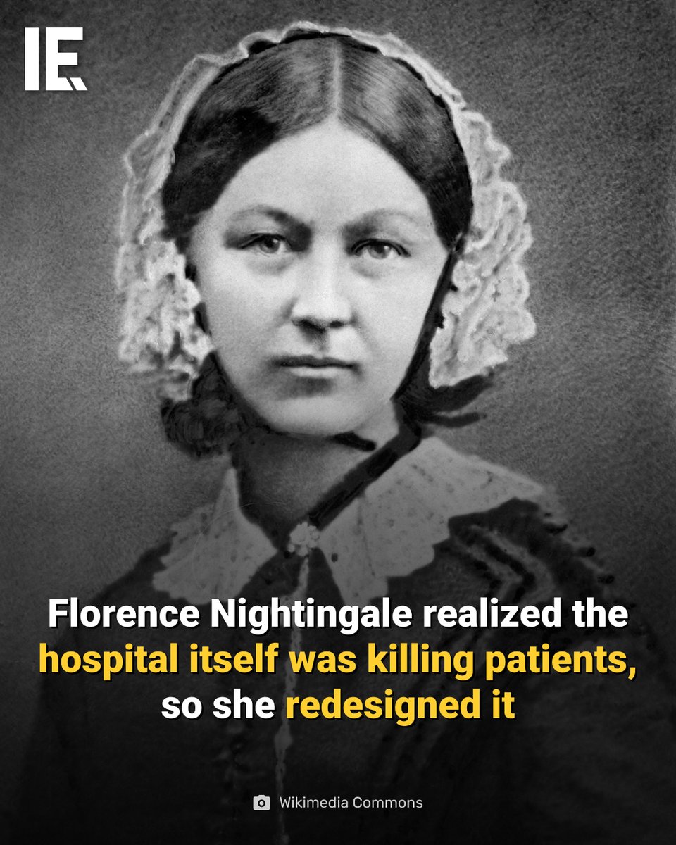 IntEngineering's tweet photo. On Florence Nightingale's 206th birthday, it's worth remembering that her most lasting contribution wasn't nursing — it was redesigning the environment patients were dying in. After documenting catastrophic death rates in Crimean military hospitals, Nightingale concluded that the buildings themselves were killing patients. Poor ventilation, overcrowding, and lack of natural light were creating conditions where infections spread faster than they could be treated. She developed the "pavilion plan" — long, narrow wards with high ceilings, large windows, and cross-ventilation that minimized airborne pathogens. Implemented at the Herbert Hospital in London in 1865, it became the template for hospital architecture across Britain and beyond for decades. Her insight was fundamentally an engineering one: that the built environment directly determines patient outcomes, and that changing the design of a room could save more lives than any individual treatment.

#FlorenceNightingale #PublicHealth #MedicalHistory