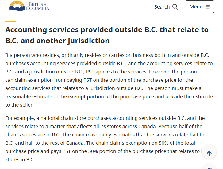 rmttn's tweet photo. If you want yet another example of why BC's new PST on professional services hurts our economy, look no further:

Businesses with any locations in BC will now have to prorate and pay PST on their accounting services, even if both the HQ and accounting firm are located outside the province.

Why bother starting a business or opening a storefront here if you're going to suffer death by a thousand cuts?

It's not just the cost, its the red tape that adds insult to injury!

Petty tax grabs like this are why we are facing an entrepreneurial drought.

The only solution is to scrap this tax hike! #bcpoli