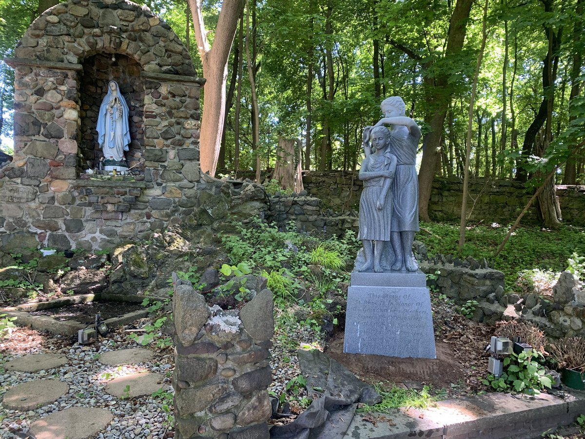 Principal_Cos's tweet photo. Installation of the  Rory DeCristoforo memory statue today @STP_Eagles 

Inscription Reads 

“In honor of the grandmothers, mothers, sisters, and daughters of the men of St Peters both past and present, in memory of Rory DeCristoforo”

Beautiful and Sacred addition to the grotto. https://t.co/JzDmZYntEf