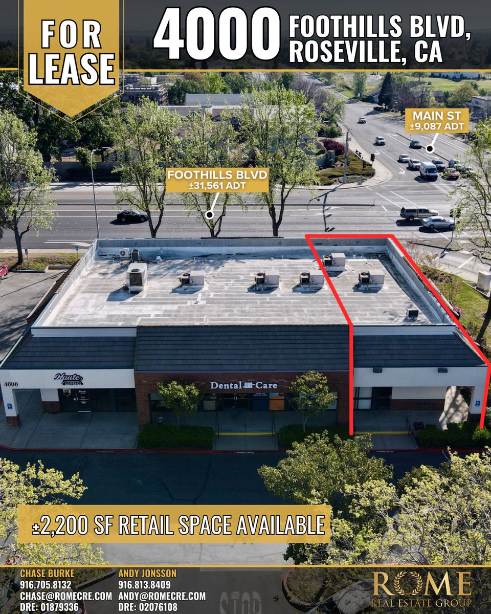 romeregroup's tweet photo. ±2,200 SF endcap at The Brickyard | West Roseville's busiest corner | Bel Air-anchored | 101K+ residents nearby 🔗 https://t.co/d3uZsLiOqE https://t.co/BhWurb6xvm