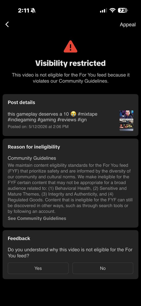 Roke_Rodriguez's tweet photo. can’t even share opinions about Mixtape on tiktok without it getting taken down to “prioritize diverse safety” we are cooked officially ☠️ https://t.co/nWaxfkHQEi