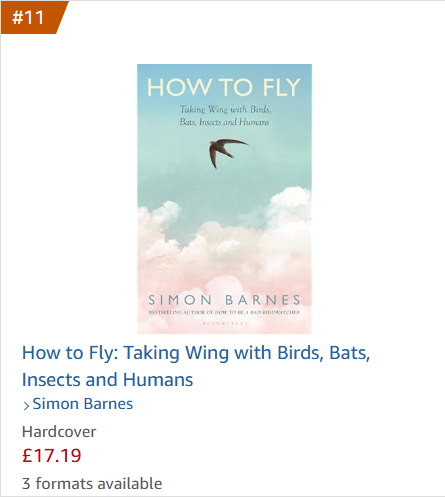 IanPlayfair's tweet photo. Congratulations to @simonbarneswild who is No 1  in books about Insects, No 2 in Dinosaurs and No 11 in Birds. Find out all about how they all came to fly, and how humans have dreamed of joining them in How to Fly. Out now from @BloomsburyBooks https://t.co/ftHrhadion