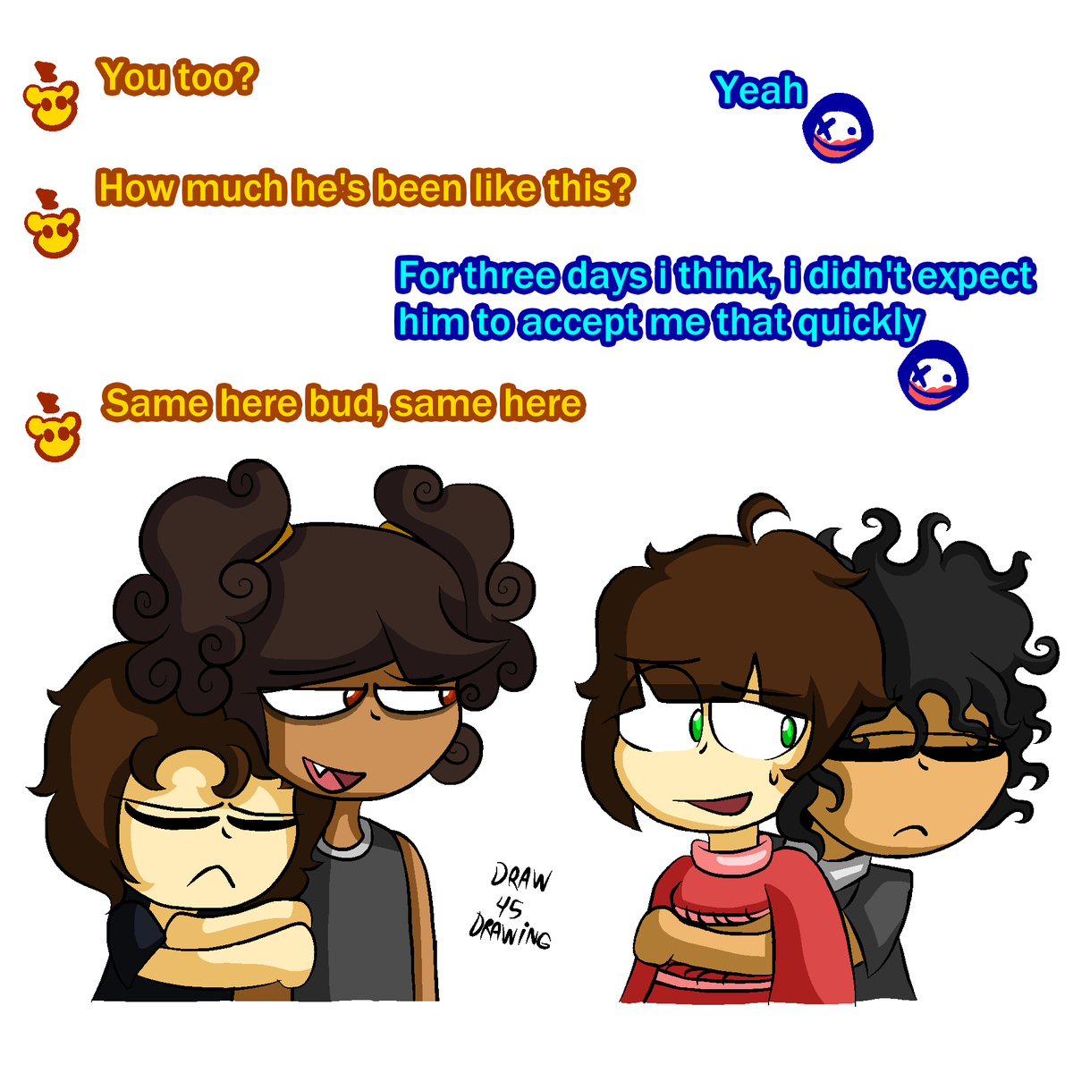 carlodibuja's tweet photo. They just wanted a friend, and now they'll never let them go 😅
#fnaf #fnaffanart #cassidyfnaf #cryingchild #Jakefnaf #Andrewfnaf #fazbearfrights #goldentears #jakedrew https://t.co/6EUizgmc6O