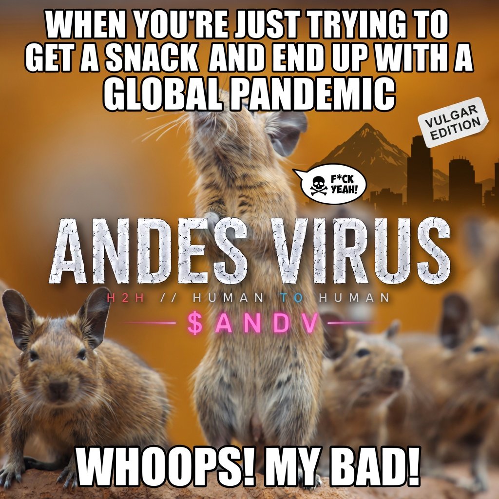 EasySoldEarly's tweet photo. @CalebSol #ANDV For sure. Hantavirus is going to be called Andes Virus from the WHO. Check the chart jvKtLFLnNGPM7edS9KEpYqPxuY8HPGTZohLFM4Spump https://t.co/2EN5s0y5Wc
