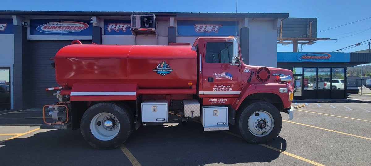 S_Sunscreen's tweet photo. We did another round of tint and graphics for Lind Water Services new water truck! Call us to learn more about our services at 509-328-4015, and if you need water services call Kim at 509-675-5126! Shop local and support family owned businesses! https://t.co/H8ihCk2lp8