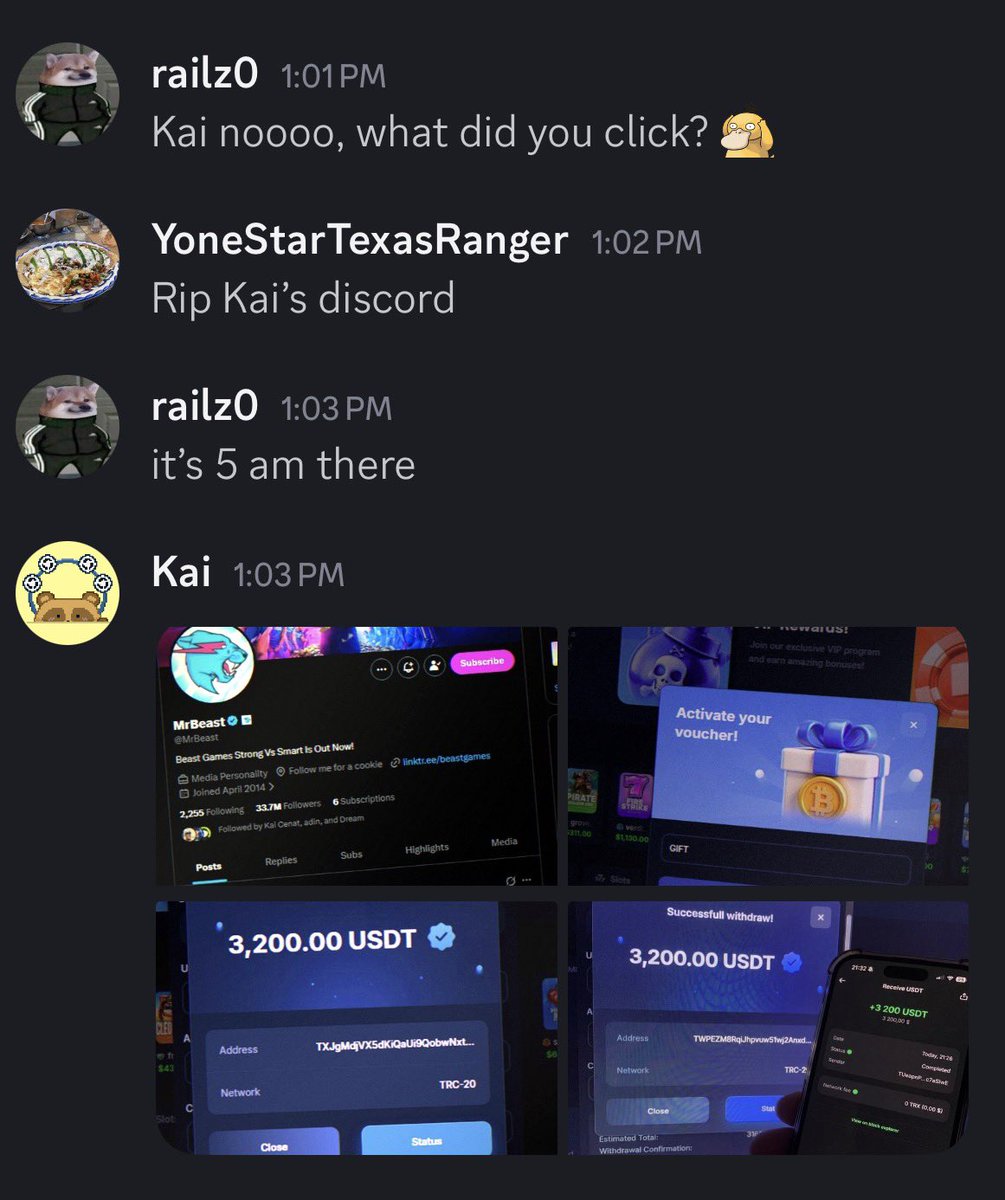 YonasOPTCG's tweet photo. PSA regarding @ikailakai’s Discord:

It seems like Kai’s discord has been hacked. Please refrain from opening any images or links from that account!

Once Kai wakes up, please give him an earful about opening weird links 😂 https://t.co/66b8RjKZvx