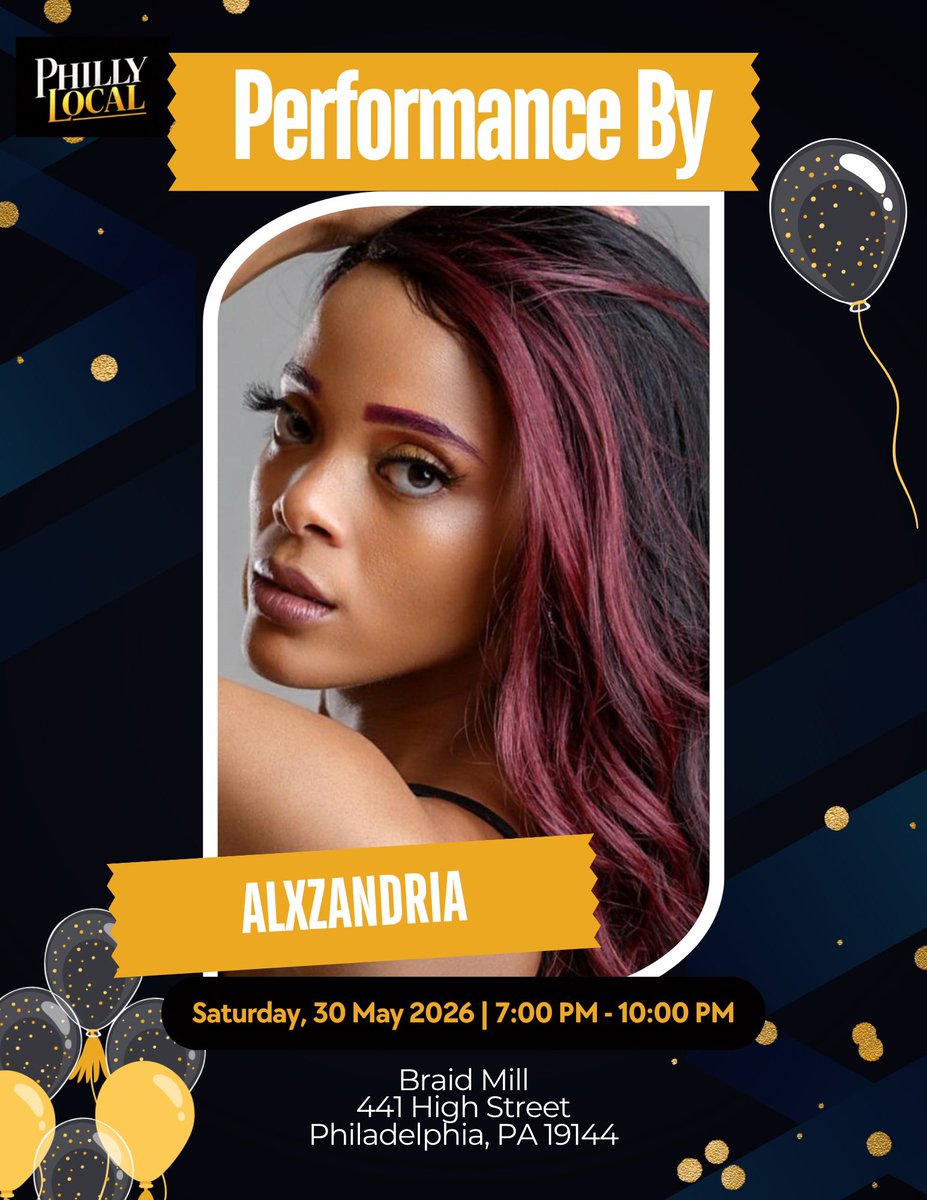phillylocalmag's tweet photo. 🎉Join us on Saturday, May 30th from 7 PM - 10 PM to celebrate the launch of @phillylocalmag ! 🎉

Get ready for a show-stopping performance by AlxZandria (@alxzandriaofficial )! Be sure to follow her for upcoming performances and releases.

✅ RSVP via email by Friday, May 22nd https://t.co/aomGyBGz4z