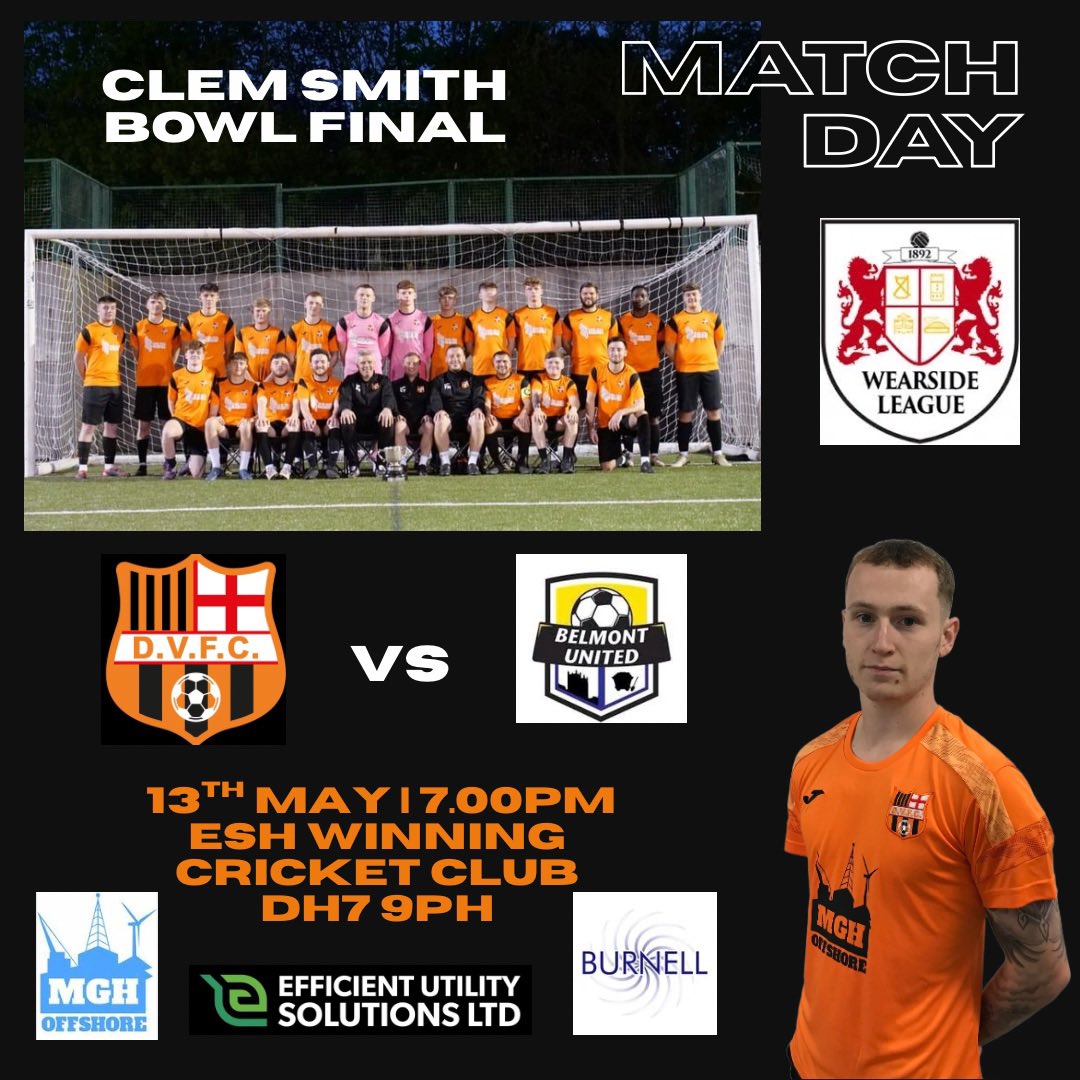 Deerness_FC's tweet photo. Next up 

🆚 Belmont United FC
🏆 Clem Smith Bowl final
📆 Wednesday 13th May
⏰ 7.00pm
🏟️ Esh Winning CC DH7 9PH
🎟️ £5 Adults | £2 Conc | U16 Free (All Proceeds to WL) https://t.co/UQm84qAp2r