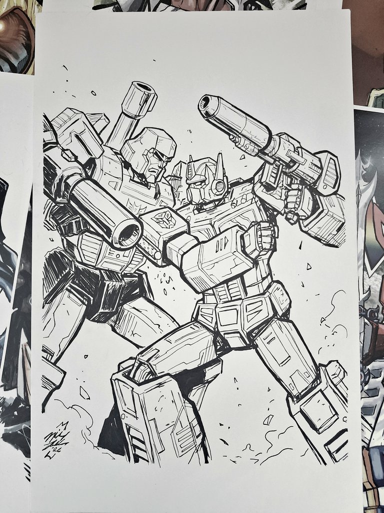 flogan80's tweet photo. Megatron VS Optimus Prime on Strathmore Bristol done!

#optimusprime #Megatron #transformers #autobots #drawing https://t.co/HLjU3ZU40E