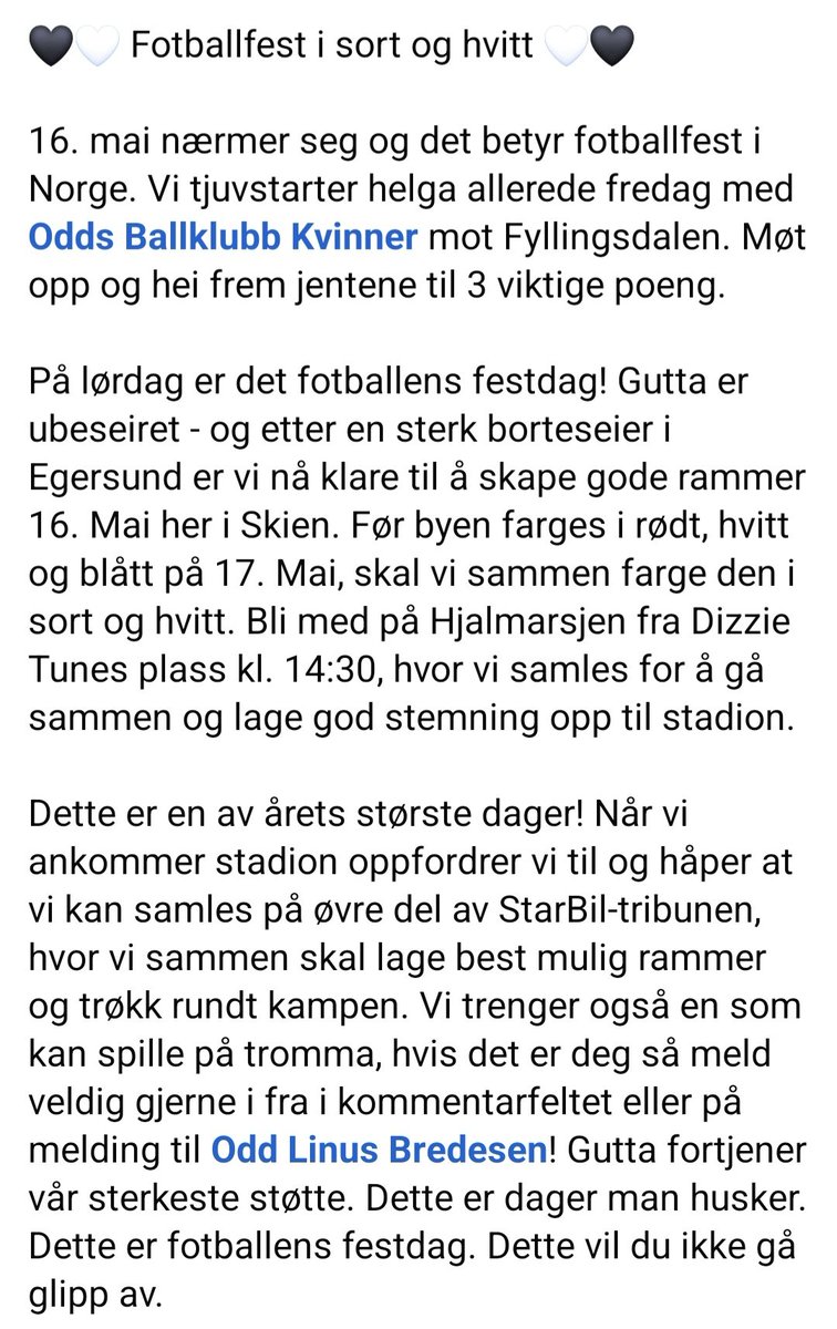 Oddranesupport's tweet photo. 🖤🤍Fotballfest i sort og hvitt🖤🤍 https://t.co/wV5pYyXuZA