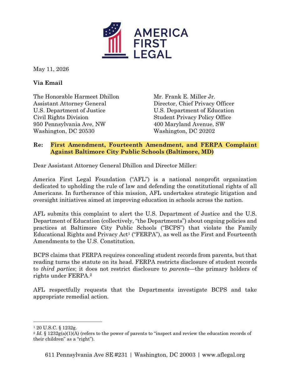 America First Legal tweet media