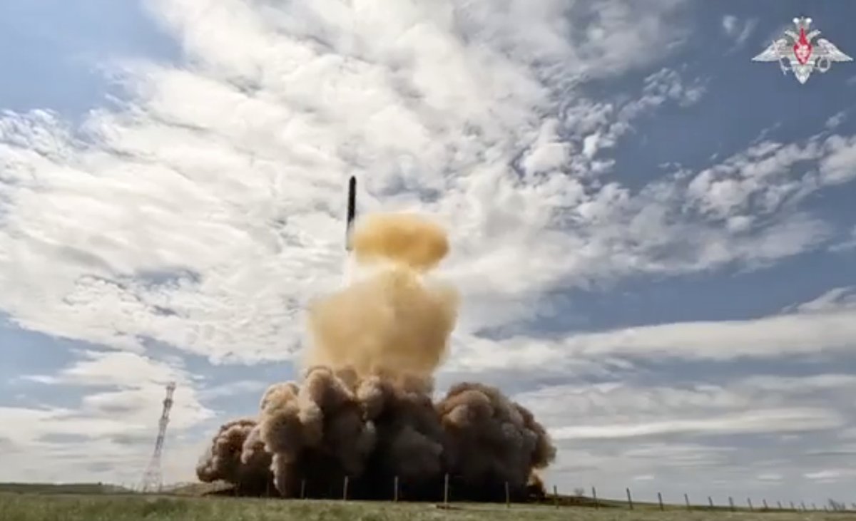 russianforces's tweet photo. Second successful test launch of Sarmat ICBM. The first one was in April 2022. Deployment to begin this year. Website: https://t.co/nQhodFRO2Z Substack: https://t.co/pDXQdekZUb https://t.co/Rjd6C0bUTo