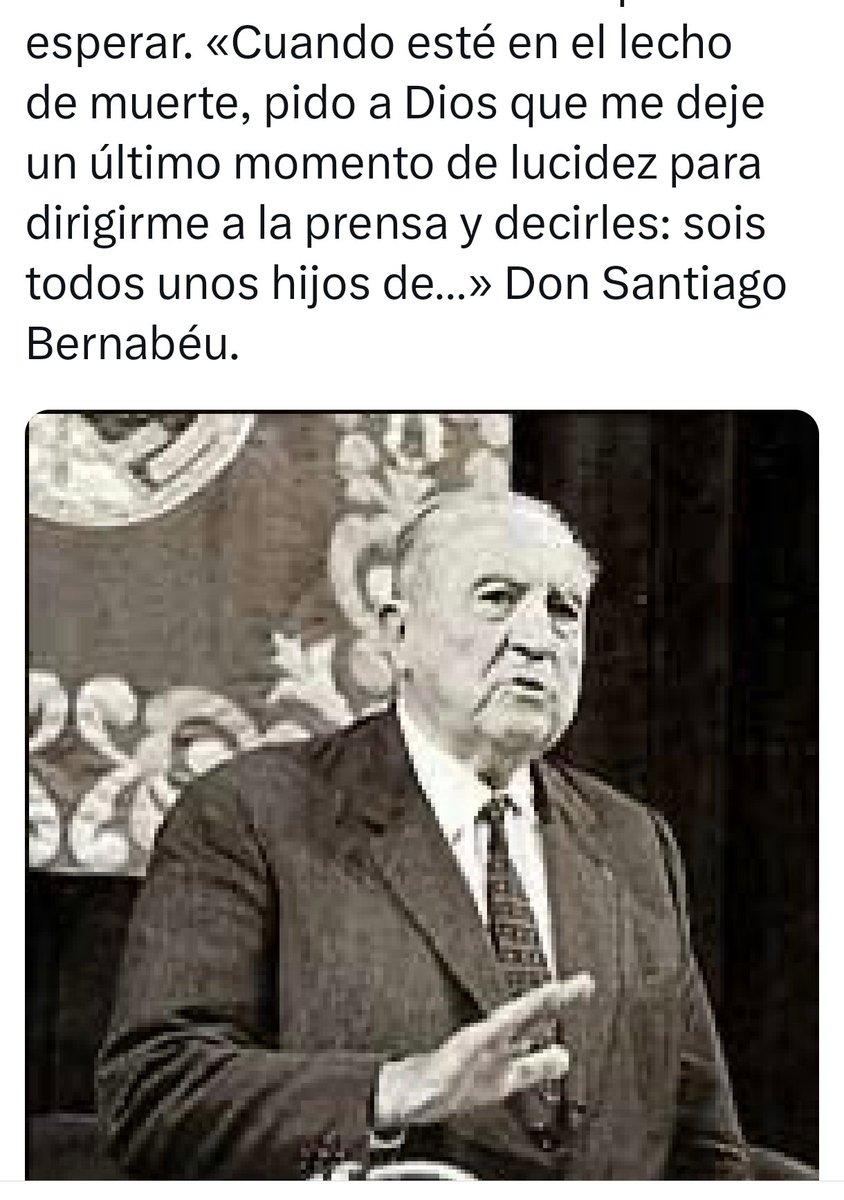 ClaudiaReznik's tweet photo. Queridos tuitstars madridistas que estáis con lo de senil, patético, y tal y cual.
Florentino hoy ha dicho lo mismo que el mismísimo Don Santiago Bernabéu.
No nos representáis como adalides del madridismo serio y cabal y sólo os importa que entre la pelotita https://t.co/mgLpn0dcxW