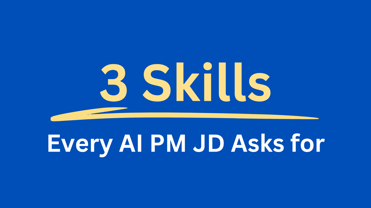 Shailesh1995S's tweet photo. I reviewed 50 AI PM job descriptions. These 3 skills appeared in almost every single one.

Read Here - https://t.co/NsRQd9QHJe https://t.co/b6zkDqRYj8