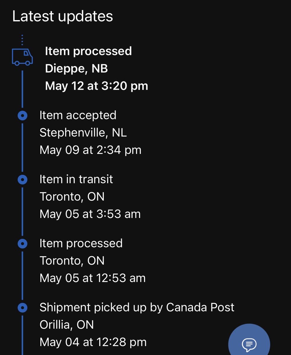 trollberry's tweet photo. @canadapostcorp is this normal? This package was sent to Alberta on the 4th Expedited Parcel? https://t.co/KRGdBjxilf