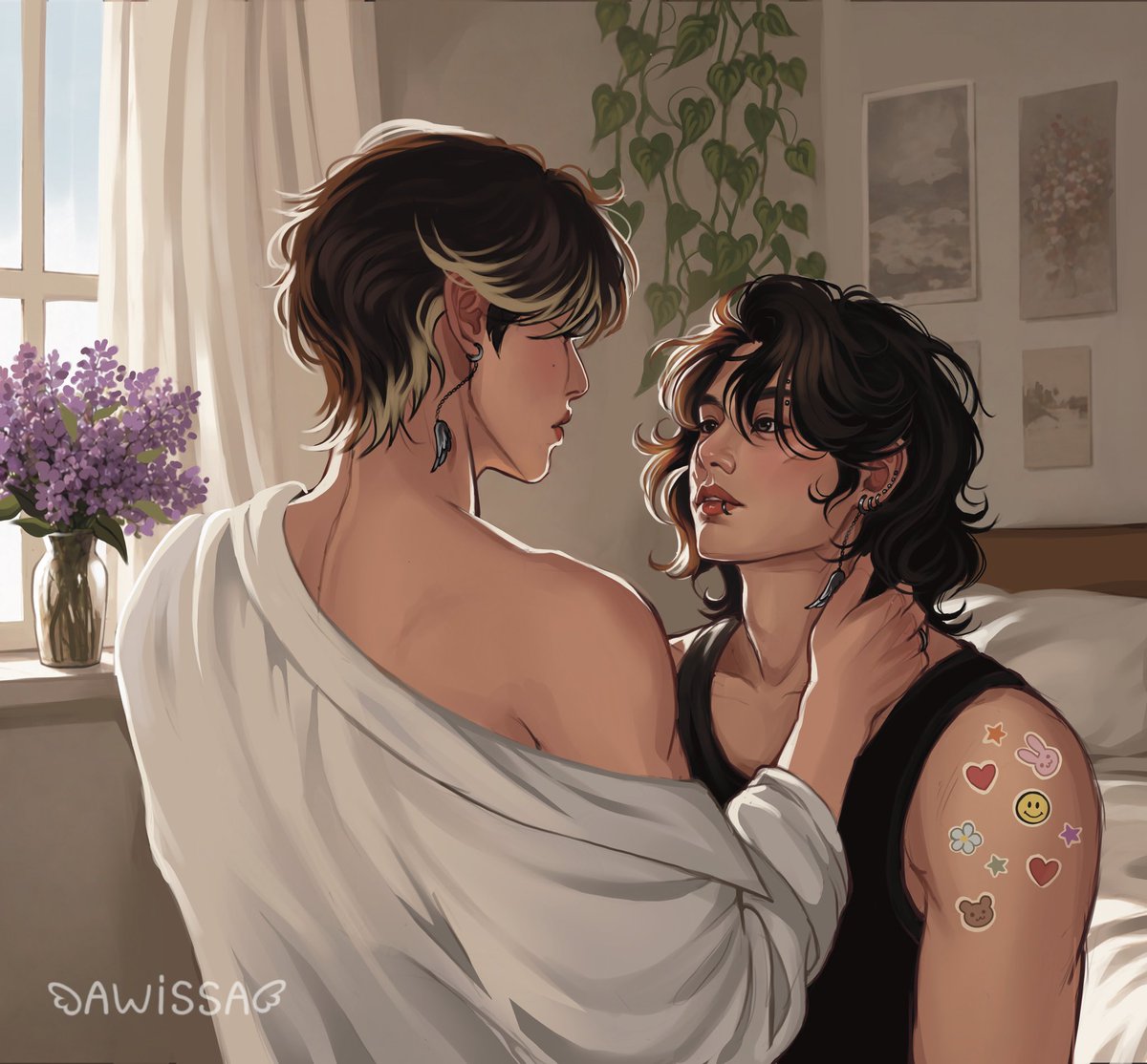 🐯🤍🐰 
#taekook #kookv #bts #art