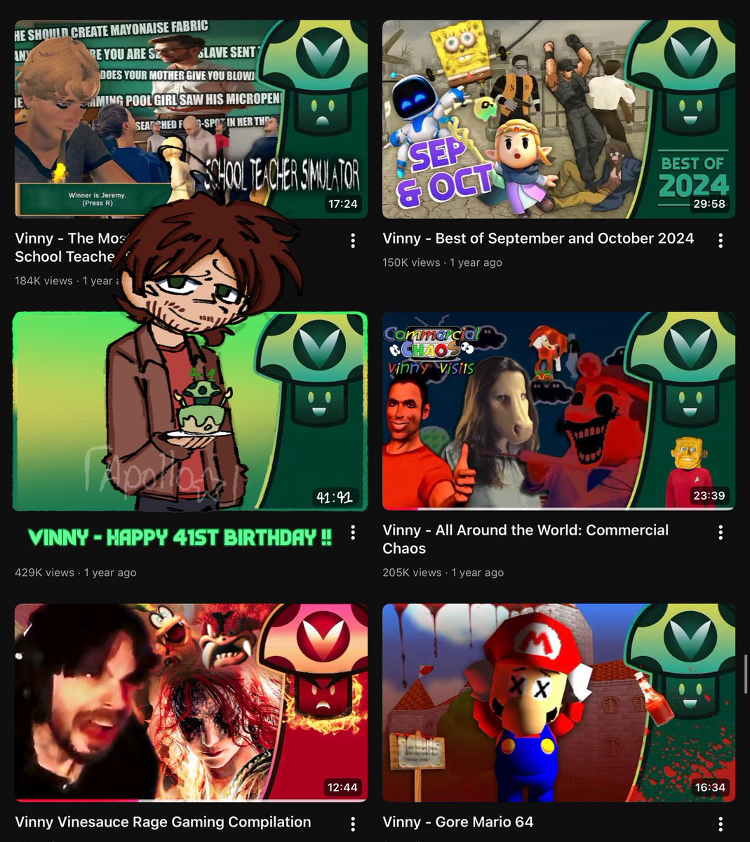 R3ALIGN_1CARUS's tweet photo. Happy birthday @VinnyVinesauce  !! Cheers to 41 years of perfect chaos 
#vinesauce https://t.co/N5J4VEgwxm