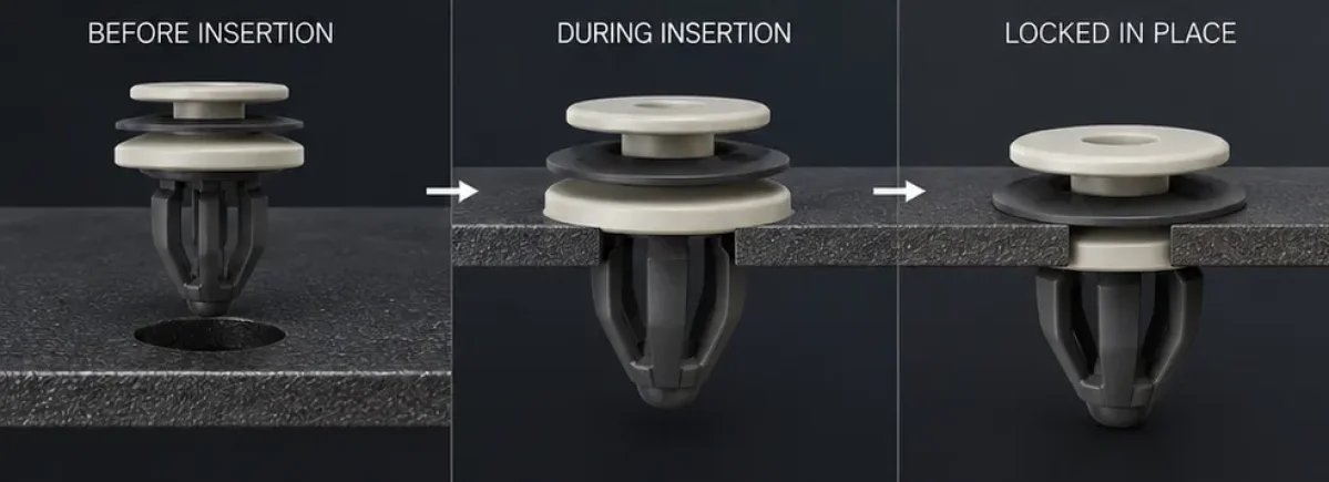 teslakorea_'s tweet photo. 🚨 Tesla News
::: 테슬라, 실내 소음·진동 잡는 신형 트림 클립 특허 출원 :::

✅ 차량 내부 패널·배선 커버 고정 클립이 시간이 지나면서 느슨해져 주행 중 삐걱거림·진동 소음이 발생하는 문제를 근본 해결하기 위한 신규 설계 

✅ 핵심 구조
- 핀·그로밋·소프트 진동 흡수 소재 3가지로 구성
- 클립과 패널 사이 소프트 레이어가 진동 흡수, 설치 구멍 크기도 기존 대비 소형화 

✅ 좁은 공간에도 장착 가능하고 설치 단계 감소로 제조 공정 단순화 
- 테슬라는 이 문제를 자동차 업계 용어로 BSR(버즈·삐걱·덜컹거림)로 분류 

✅일론의 "최고의 부품은 부품이 없는 것" 원칙에 따라 소재·진동 흡수·소형화를 하나의 클립에 통합한 사례