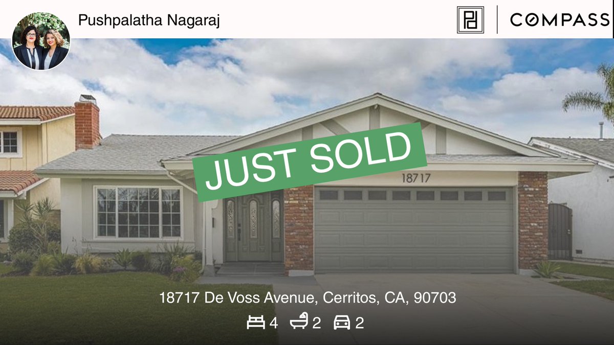 DedeVenkat's tweet photo. 🛌 4 🛀 2 🚘 2
📍 18717 De Voss Avenue, Cerritos, CA, 90703

My latest sale on RateMyAgent.

https://t.co/syYIcEstf2

...
#ratemyagent #realestate #Compass https://t.co/y9dKNPCFRq