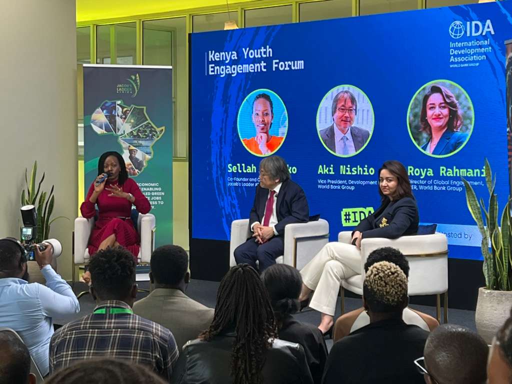 WBG_IDA's tweet photo. .@JacobsLadder_A packed the room in Nairobi.

Young entrepreneurs &amp; future job creators showed up for a candid conversation on jobs &amp; economic inclusion with @WBG_IDA.

The ambition was matched by the urgency. #IDAWorks to help turn that potential into opportunity. #RADA4Jobs https://t.co/QQKOroBs1Q