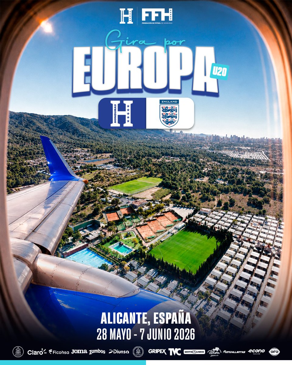 FFH_Honduras's tweet photo. ✈️🌍 ¡La #LaHU20 🇭🇳 afina detalles en Europa rumbo al Clasificatorio de Concacaf! 💪🔥
✅ Definido el primer fogueo internacional de la gira:
Honduras 🇭🇳🆚 🏴Inglaterra
Nuestros #Cipotes continúan preparándose y sumando experiencia internacional de cara al gran desafío de la región.
📍Alicante, España
📅 28 de mayo al 7 de junio de 2026
#FFH #LaH #LaHU20 #UnNuevoCamino #UnaNuevaIlusión