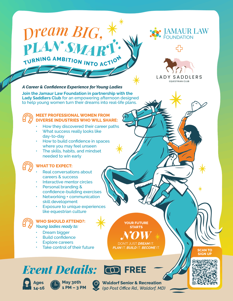 LRNFinancial's tweet photo. Young ladies (ages 14–16), ready to turn your dreams into a plan?

Join us May 30 | 1–3 PM in Waldorf, MD for a FREE Career &amp; Confidence Experience.

Learn from professional women about careers, confidence &amp; success.

🔗https://t.co/CujAIkk9jl https://t.co/NLRde33ths