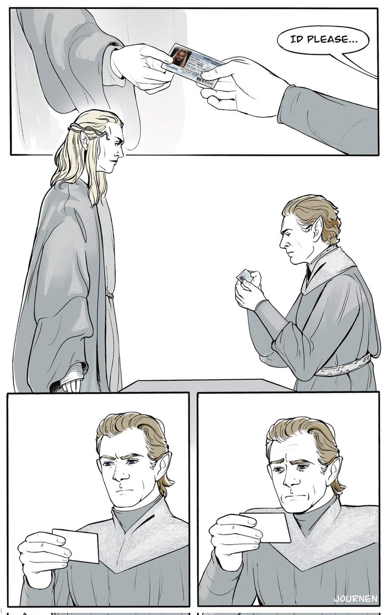 Journnen's tweet photo. Omg with the Rings of Power S3 announcement, I was going back over some of my old art and I ABSOLUTELY forgot I drew this comic and I made myself laugh again looking back!!!😆🧡🧡

#ROPfanart #Annatar #Celebrimbor https://t.co/tiv8f5Ts0m