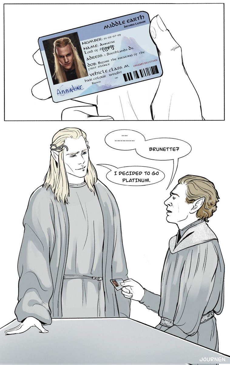 Journnen's tweet photo. Omg with the Rings of Power S3 announcement, I was going back over some of my old art and I ABSOLUTELY forgot I drew this comic and I made myself laugh again looking back!!!😆🧡🧡

#ROPfanart #Annatar #Celebrimbor https://t.co/tiv8f5Ts0m
