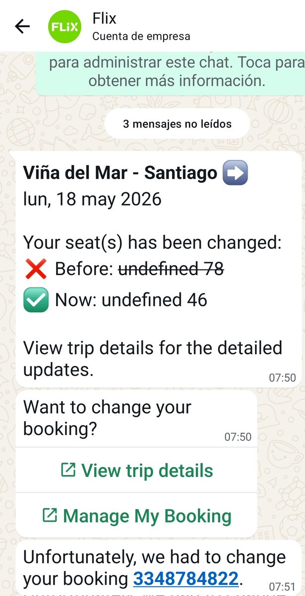 EricEFV1108's tweet photo. Amigos la empresa de buses @FlixBus @FlixBus_ES #flixbus me ha cambiado un asiento arbitrariamente. Comprado online y reservado con antelación (Asiento Solo de 1 a otro doble y al 2do piso) lo más indignante es que el asiento lo liberan y lo ponen a la VENTA mas Caro @SERNAC https://t.co/OQRfvtA5eV