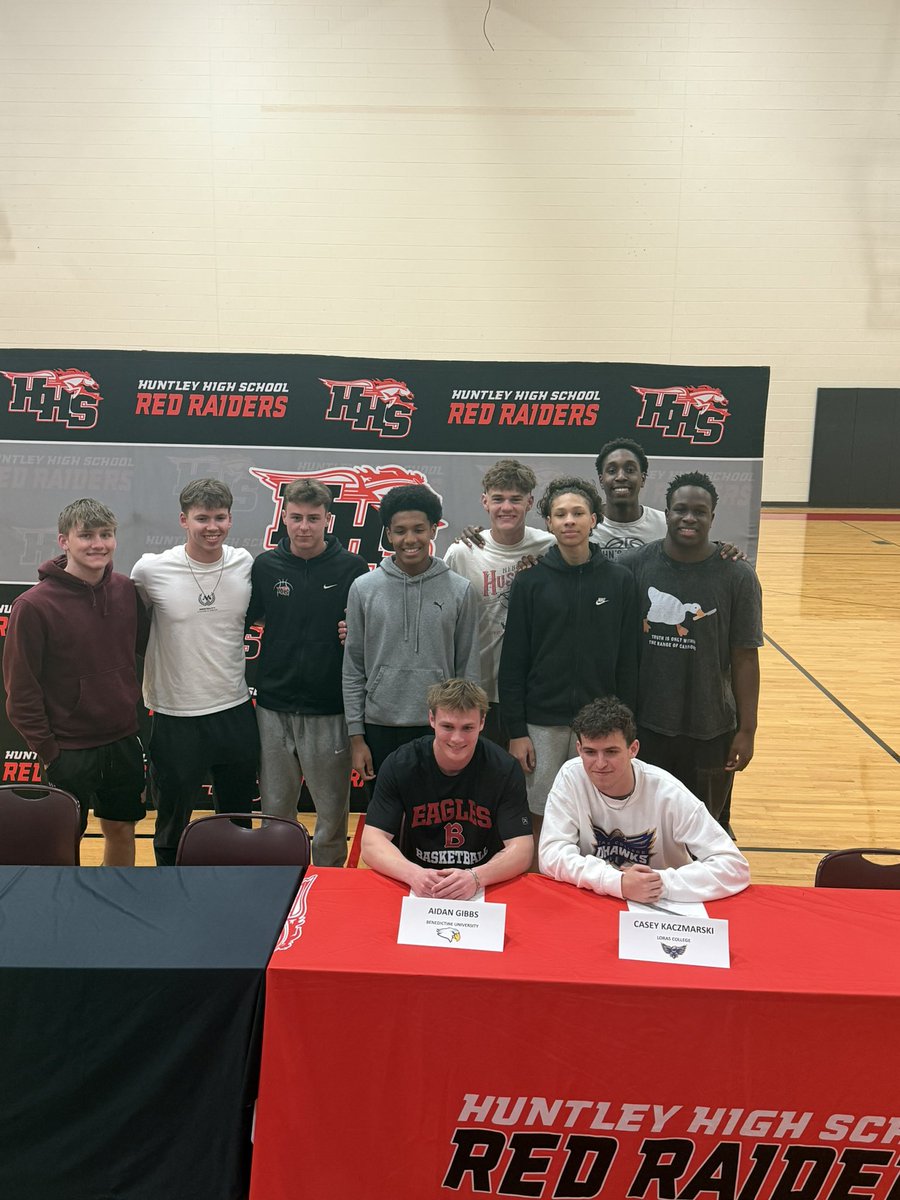 HuntleyHSBball's tweet photo. Congrats to our captains on their college commitments!

Casey Kaczmarski - Loras College
Aidan Gibbs - Benedictine University

Can’t wait to see your growth at the next level. Enjoy the opportunity! https://t.co/0zP0kY2ysA